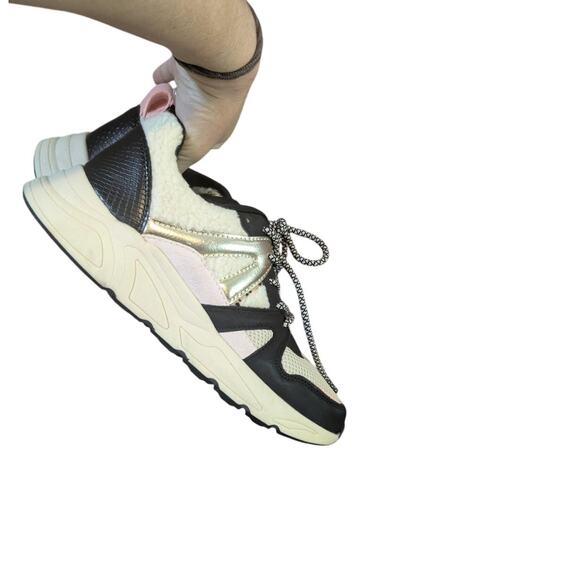 POSH By Poelman Faux Fur Sherpa Metallic Sneakers - Picture 3 of 5